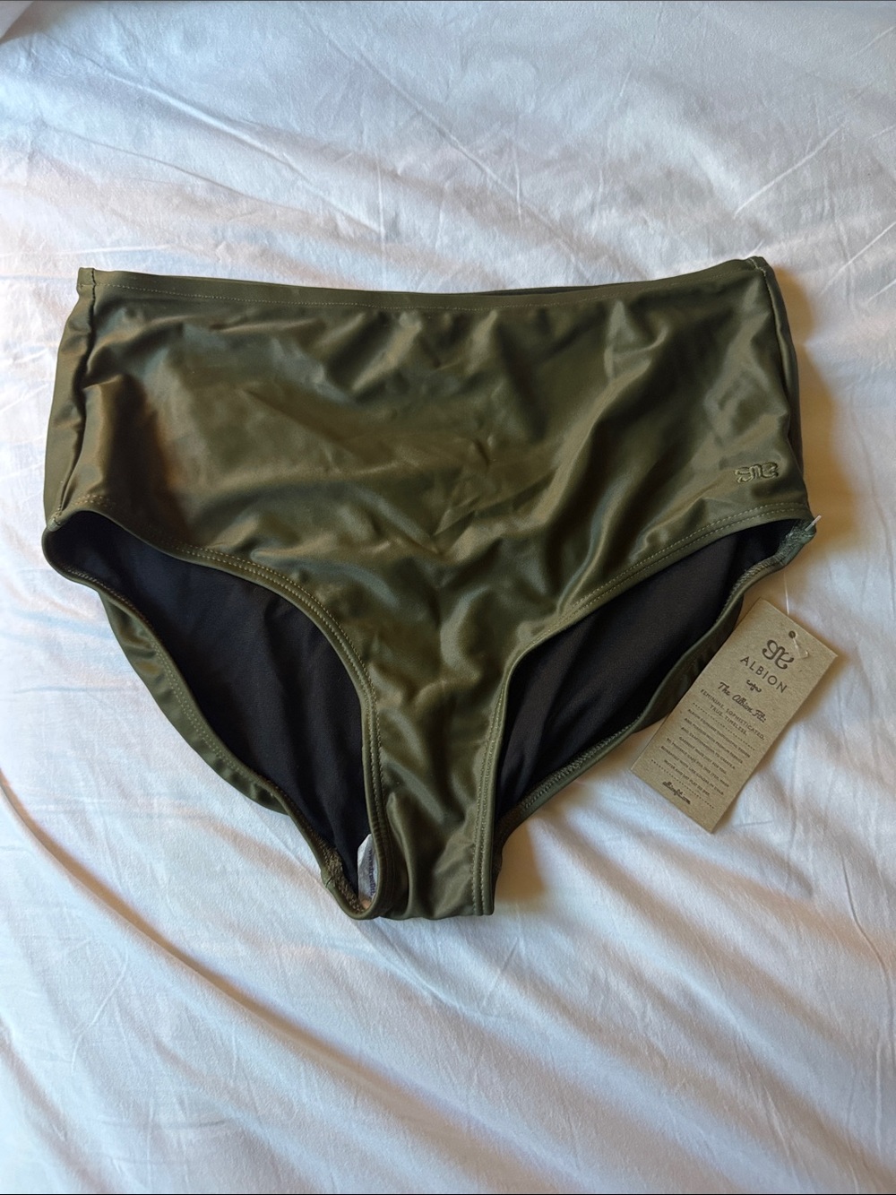 NWT Albion Sage Green High Waist Swim Bottom Size Medium